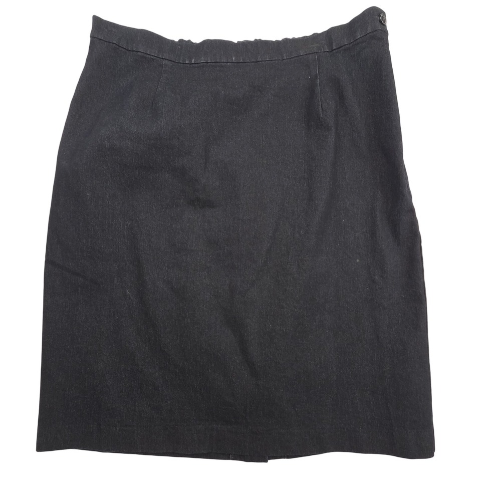 Joan Rivers Pencil Skirt Women 14 Dark Wash Denim Capsule Wardrobe Elastic Back